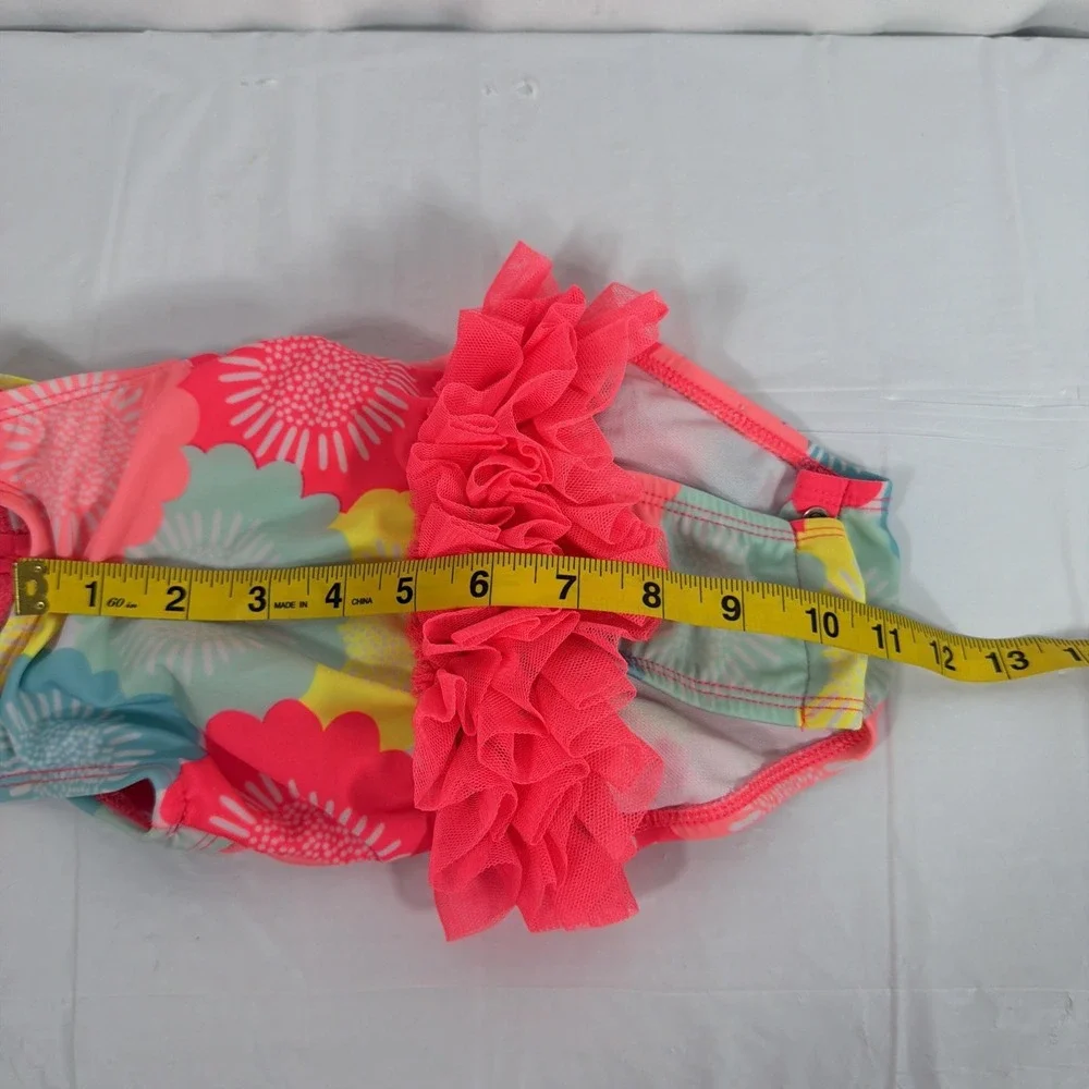 Cat‎ & Jack baby girl floral swimsuit 3-6 Mo pink tutu